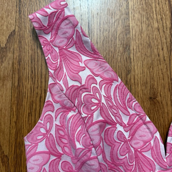 Anthropologie Maeve Claribel Jacquard Applique Barbiecore Dress Size 6 - Picture 5 of 16